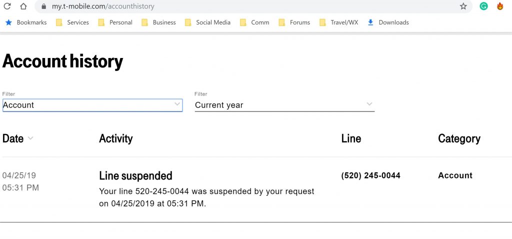 T-Mobile Account Suspended